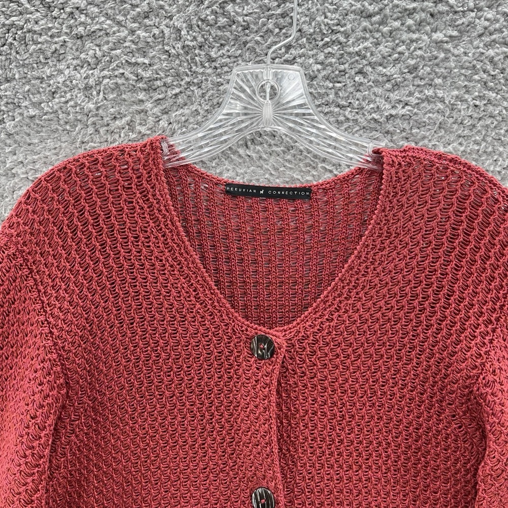 Peruvian Connection Sweater Small Rust Orange Pim… - image 2